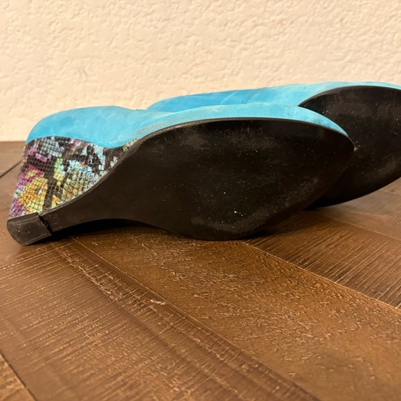 Jeffrey Campbell Turquoise and Multicolor Wedges - Picture 5 of 7